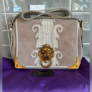 🦁 Vintage Sharif Lionhead Door Knocker Leather Handbag